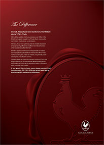 An example of an advertisement designed for a private bank. Features proposed new corporate identity and involved copy writing and design.